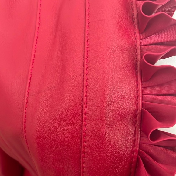 St. John Collection by Marie Gray Leather and Silk Blazer Jacket - Picture 7 of 16